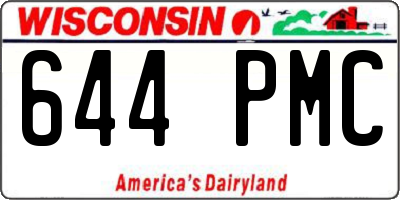 WI license plate 644PMC