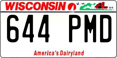 WI license plate 644PMD