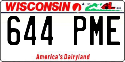 WI license plate 644PME