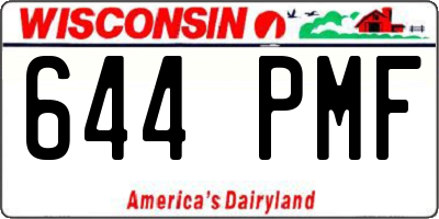 WI license plate 644PMF