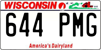 WI license plate 644PMG