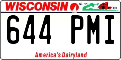 WI license plate 644PMI