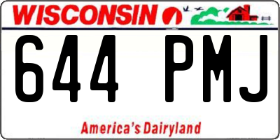 WI license plate 644PMJ