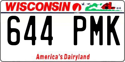 WI license plate 644PMK