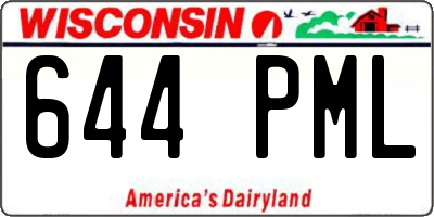 WI license plate 644PML
