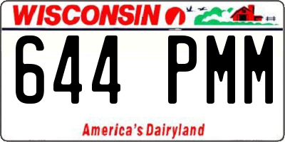 WI license plate 644PMM