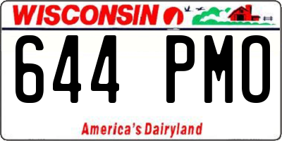 WI license plate 644PMO