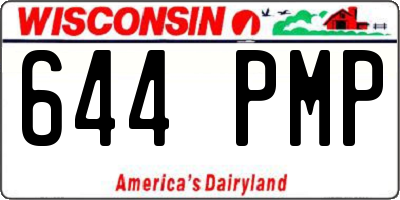 WI license plate 644PMP