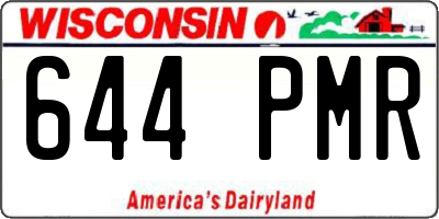 WI license plate 644PMR