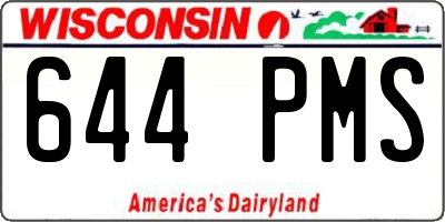 WI license plate 644PMS