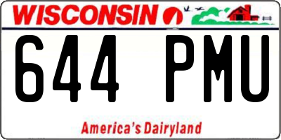 WI license plate 644PMU