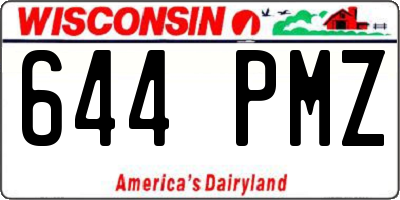 WI license plate 644PMZ