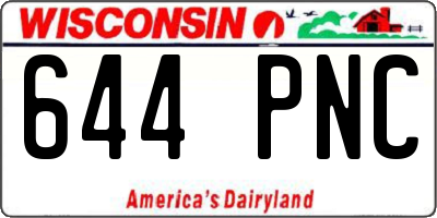 WI license plate 644PNC