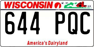 WI license plate 644PQC