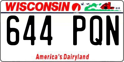 WI license plate 644PQN