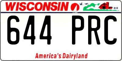 WI license plate 644PRC