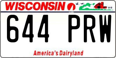 WI license plate 644PRW