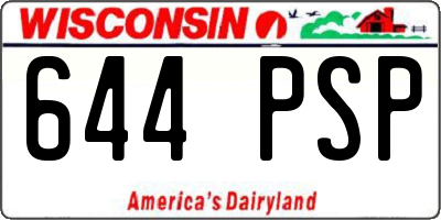 WI license plate 644PSP