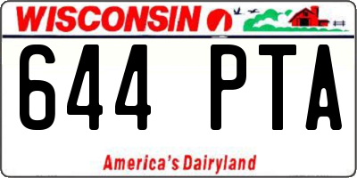 WI license plate 644PTA