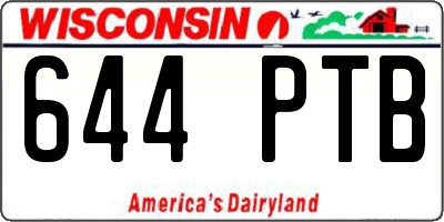WI license plate 644PTB