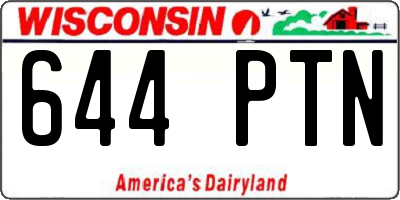 WI license plate 644PTN