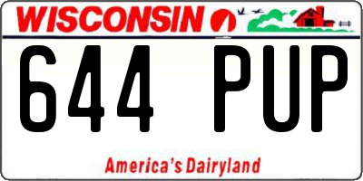 WI license plate 644PUP
