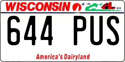 WI license plate 644PUS