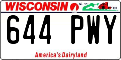 WI license plate 644PWY