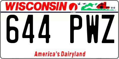 WI license plate 644PWZ