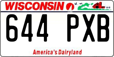 WI license plate 644PXB