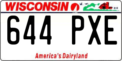 WI license plate 644PXE