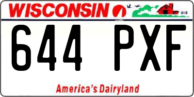 WI license plate 644PXF