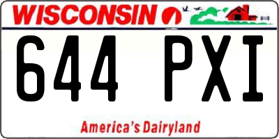 WI license plate 644PXI