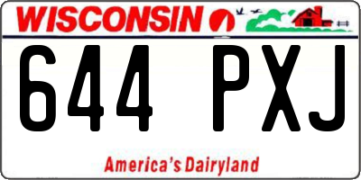 WI license plate 644PXJ