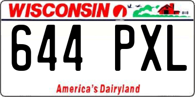 WI license plate 644PXL