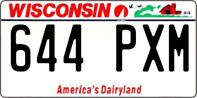 WI license plate 644PXM