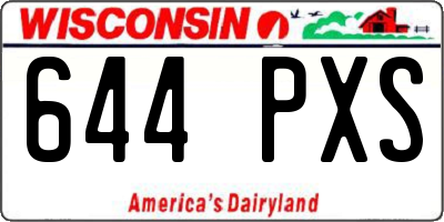 WI license plate 644PXS