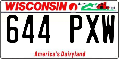 WI license plate 644PXW