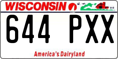 WI license plate 644PXX
