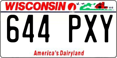 WI license plate 644PXY