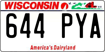 WI license plate 644PYA