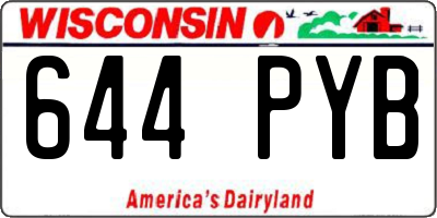 WI license plate 644PYB