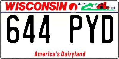 WI license plate 644PYD