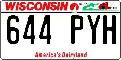 WI license plate 644PYH
