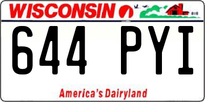 WI license plate 644PYI
