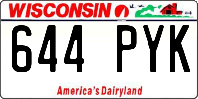 WI license plate 644PYK