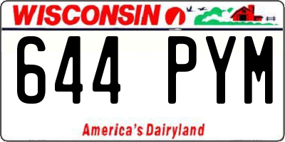 WI license plate 644PYM
