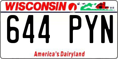 WI license plate 644PYN