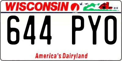 WI license plate 644PYO