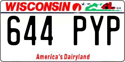 WI license plate 644PYP
